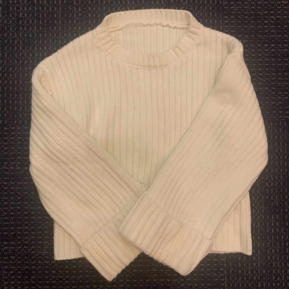 white sweater